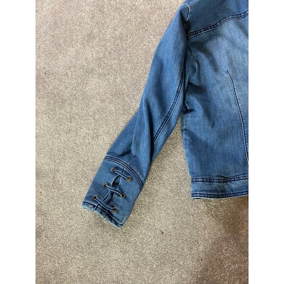Christopher & Banks Womens Denim Jacket XL Blue Zip Front - Picture 7 of 11